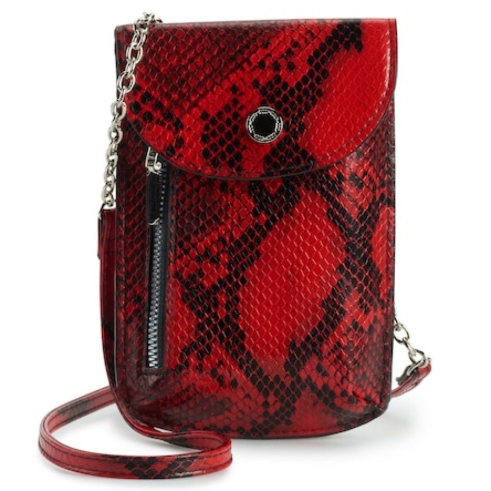 Last One SNAKE Print Crossbody Cell Bag/Wallet/Mini Bag Red